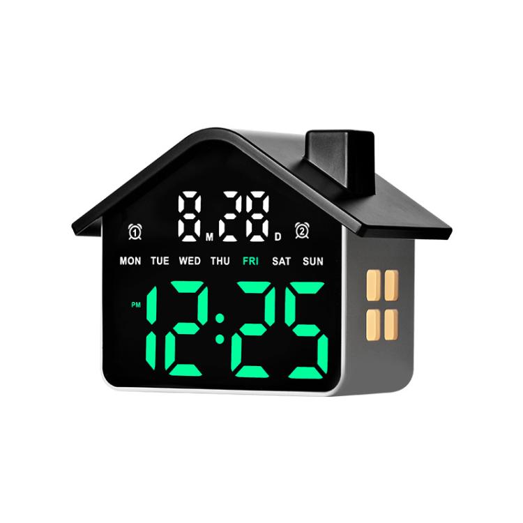 Sveglia digitale a forma di casa con luce notturna e doppia svegl