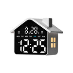 Sveglia digitale a forma di casa con luce notturna e doppia svegl