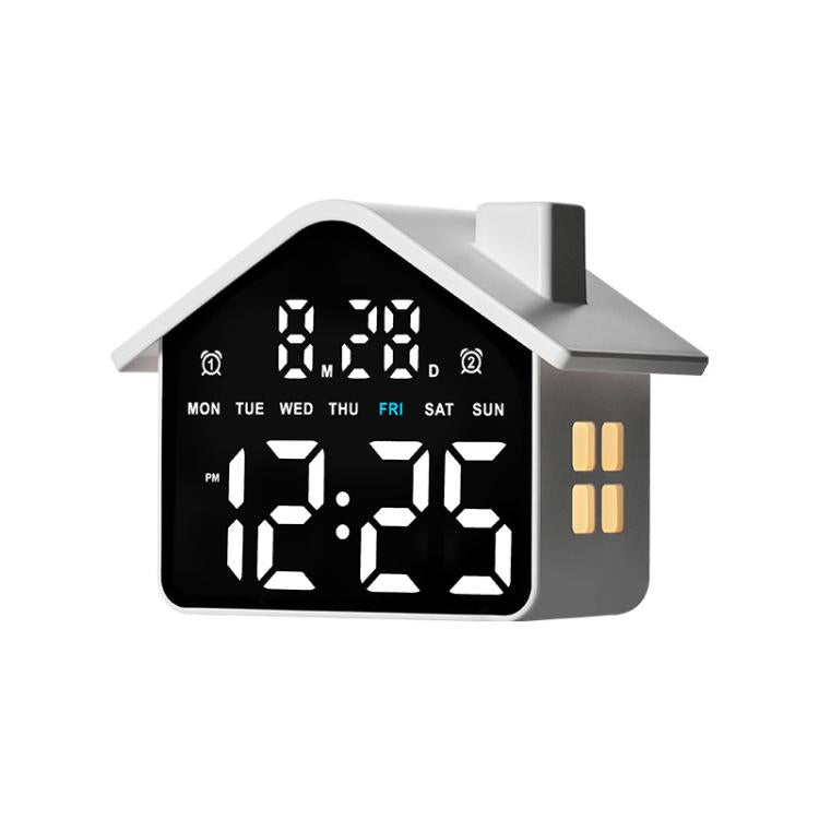 Sveglia digitale a forma di casa con luce notturna e doppia svegl