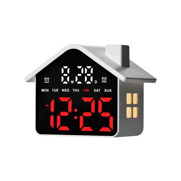 Sveglia digitale a forma di casa con luce notturna e doppia svegl
