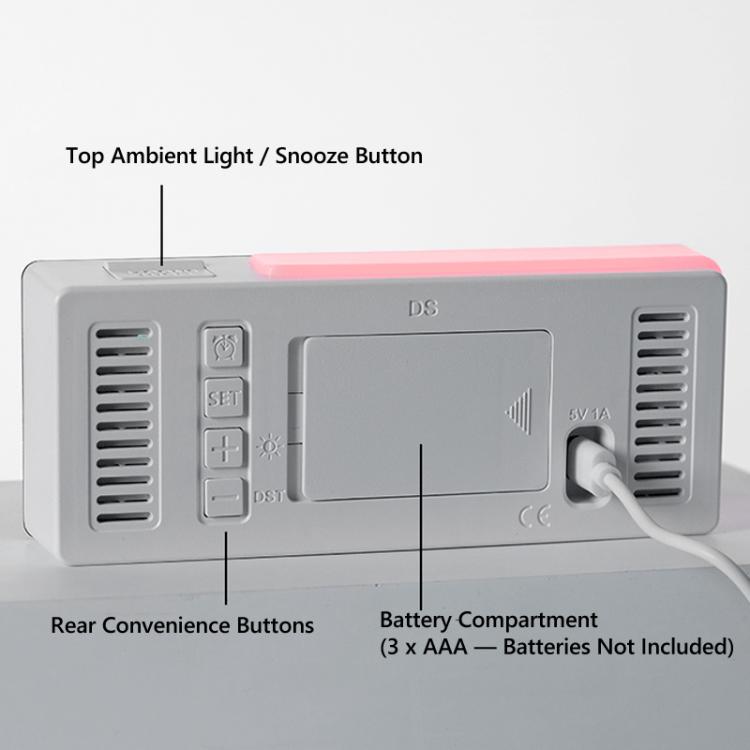 Sveglia digitale con luce notturna RGB a forma di L