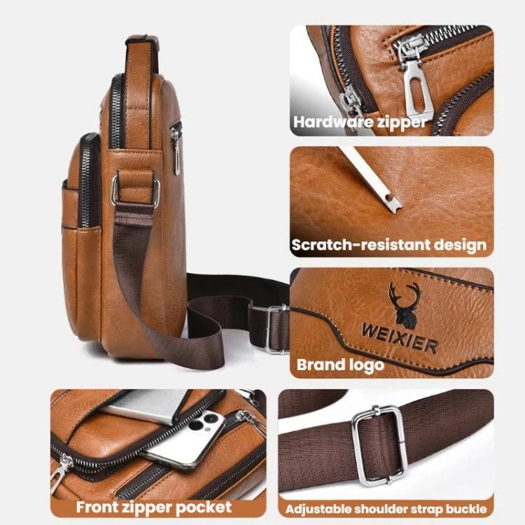 Borsa a tracolla verticale uomo in pelle PU 25x21x8 cm