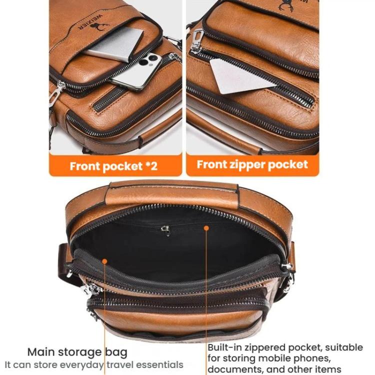 Borsa a tracolla verticale uomo in pelle PU 25x21x8 cm