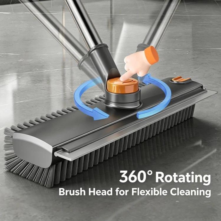 Spazzola pavimenti 2 in 1 con manico lungo e tergivetro