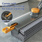 Spazzola pavimenti 2 in 1 con manico lungo e tergivetro