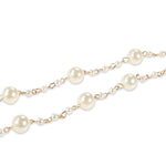 Cavigliera multistrato con perle bianca regolabile
