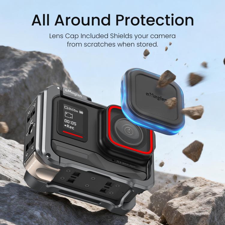 Gabbia in metallo per Insta360 Ace Pro 2 con attacco slitta