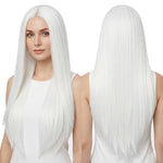 Parrucca lunga liscia da cosplay 80 cm con riga centrale