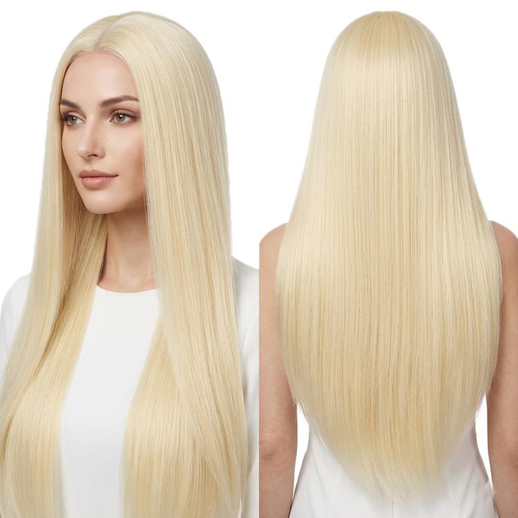 Parrucca lunga liscia da cosplay 80 cm con riga centrale