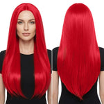 Parrucca lunga liscia da cosplay 80 cm con riga centrale