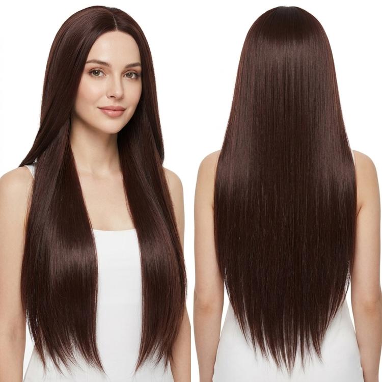 Parrucca lunga liscia da cosplay 80 cm con riga centrale