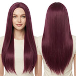 Parrucca lunga liscia da cosplay 80 cm con riga centrale
