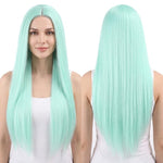 Parrucca lunga liscia da cosplay 80 cm con riga centrale