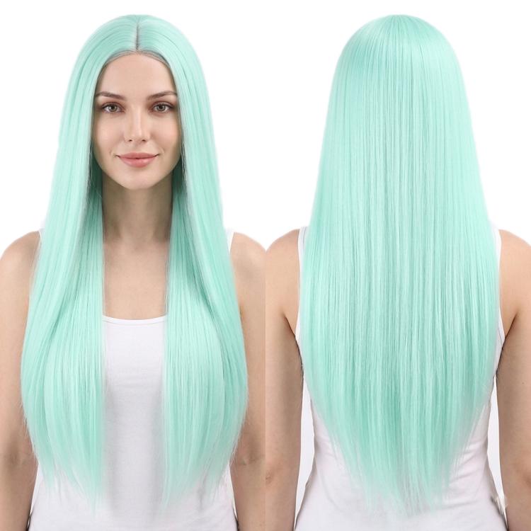 Parrucca lunga liscia da cosplay 80 cm con riga centrale