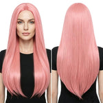 Parrucca lunga liscia da cosplay 80 cm con riga centrale