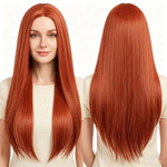 Parrucca lunga liscia da cosplay 80 cm con riga centrale