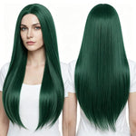 Parrucca lunga liscia da cosplay 80 cm con riga centrale
