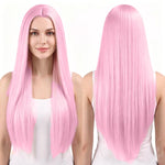 Parrucca lunga liscia da cosplay 80 cm con riga centrale