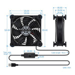 Ventola di raffreddamento silenziosa USB 5V 120 mm PWM