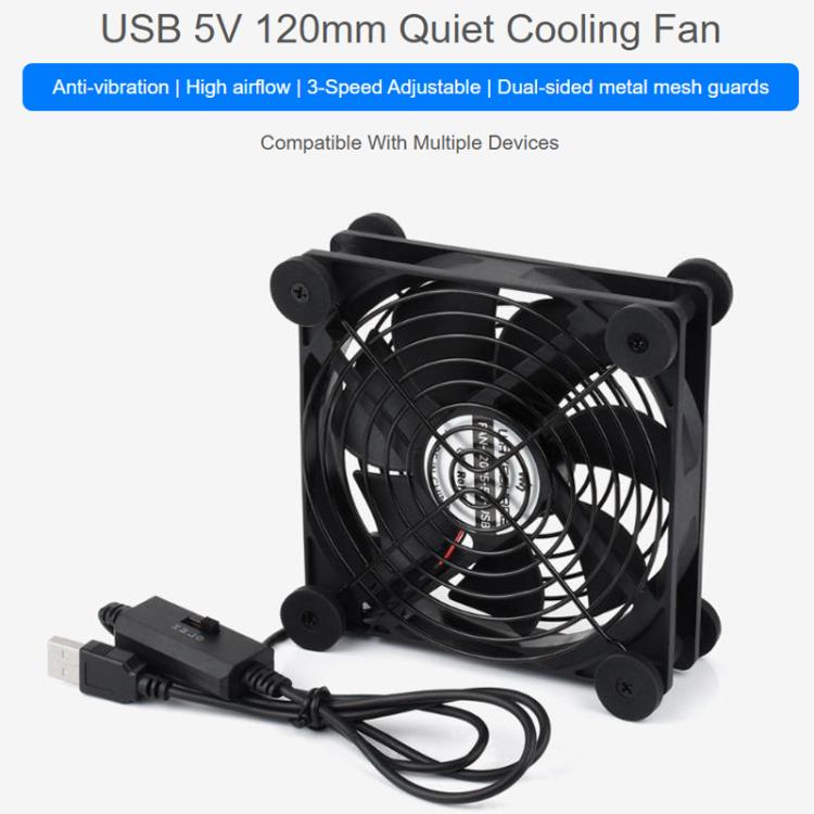 Ventola di raffreddamento silenziosa USB 5V 120 mm PWM