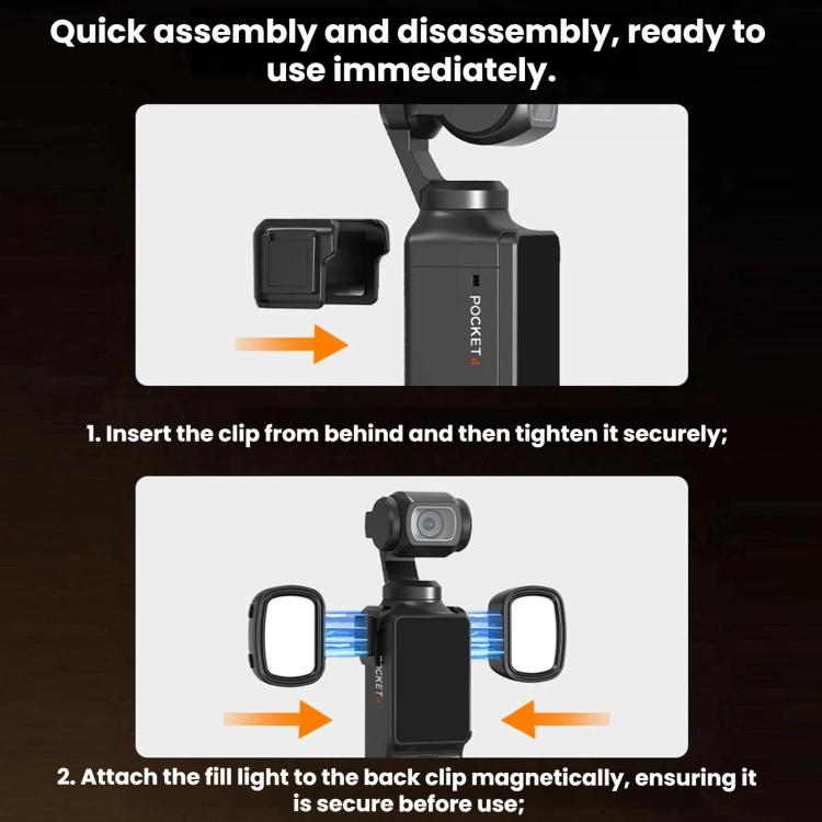 Luce di riempimento magnetica per DJI Osmo Pocket 3 e 4