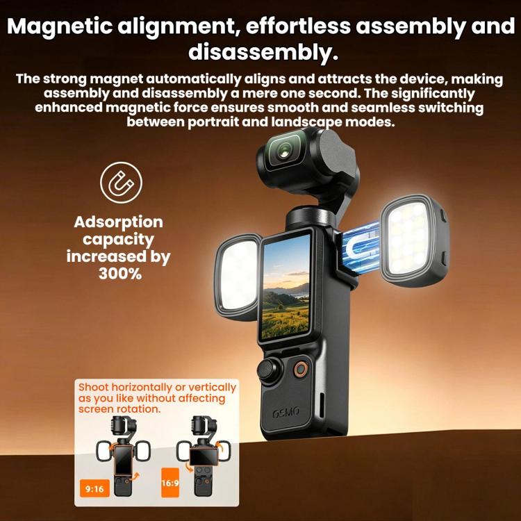Luce di riempimento magnetica per DJI Osmo Pocket 3 e 4