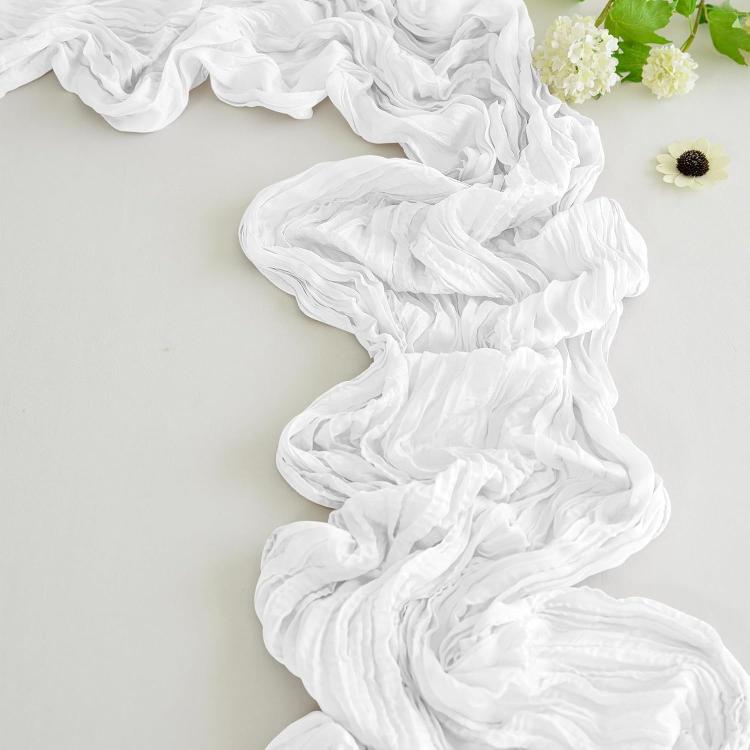 Runner da tavola in crepe garza plissettata 90x180cm