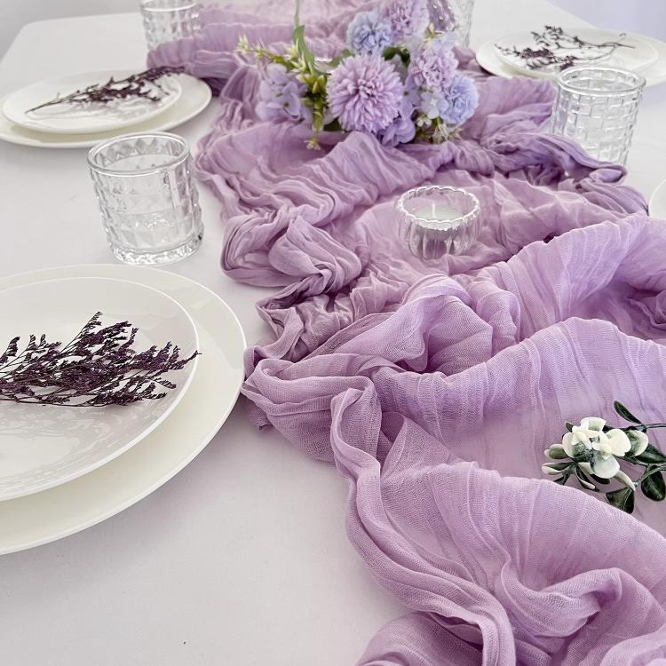 Runner da tavola in crepe garza plissettata 90x180cm