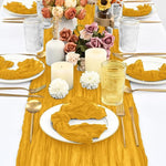 Runner da tavola in crepe garza plissettata 90x180cm