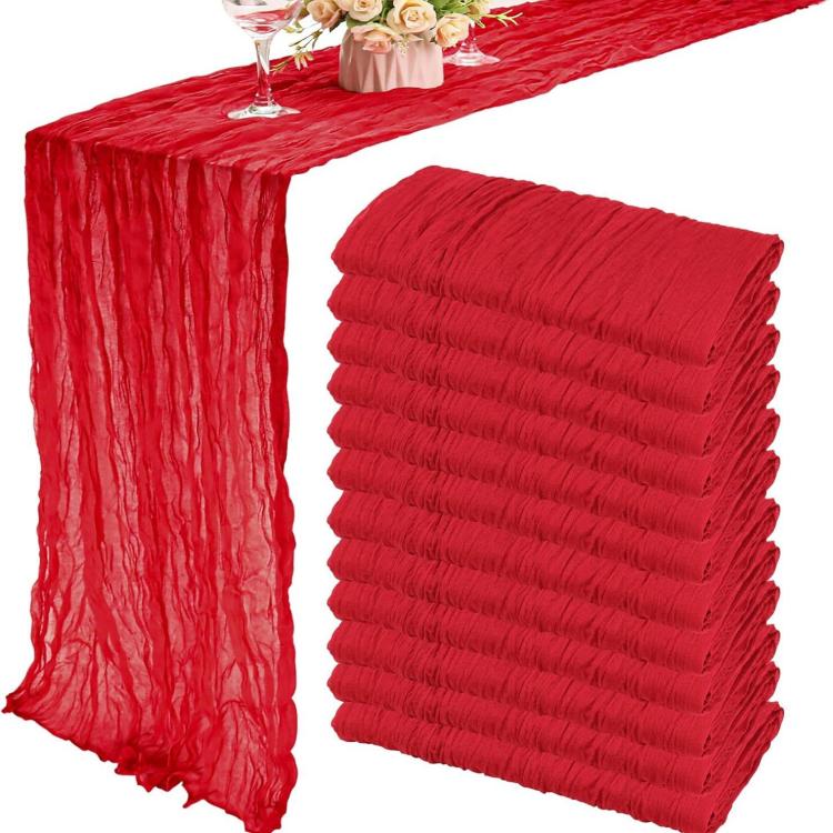 Runner da tavola in crepe garza plissettata 90x180cm