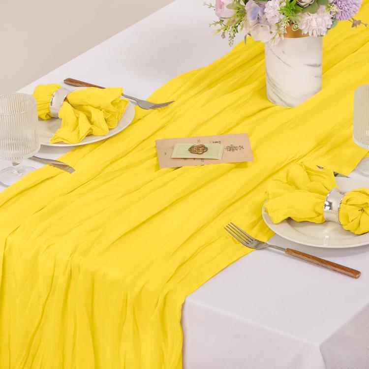 Runner da tavola in crepe garza plissettata 90x180cm