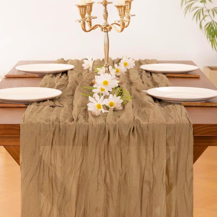 Runner da tavola in crepe garza plissettata 90x180cm