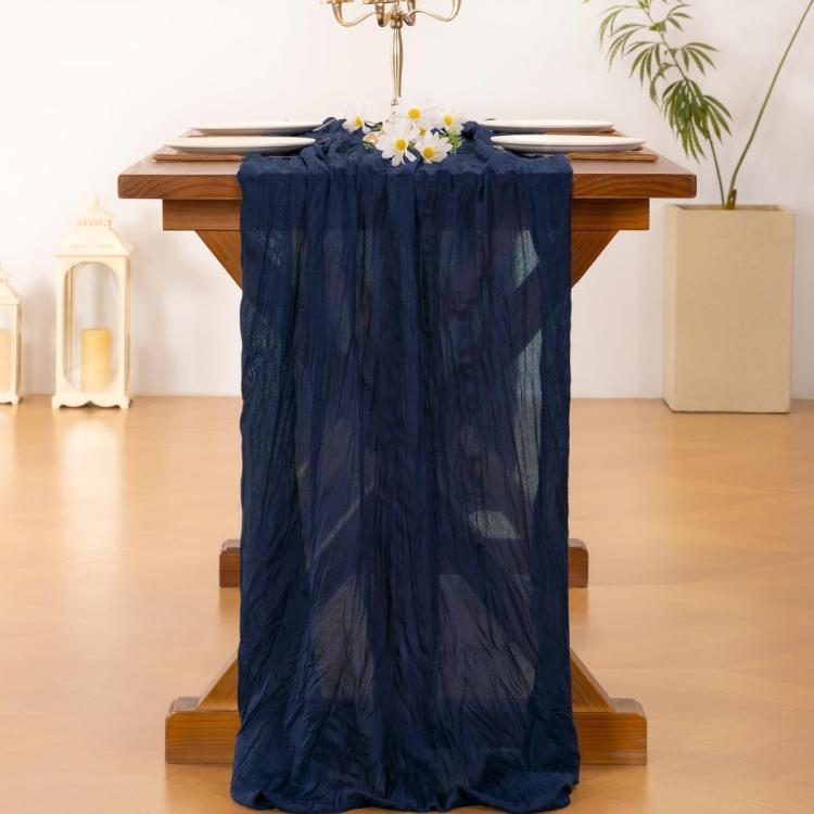 Runner da tavola in crepe garza plissettata 90x180cm