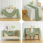 Runner da tavola in crepe garza plissettata 90x180cm