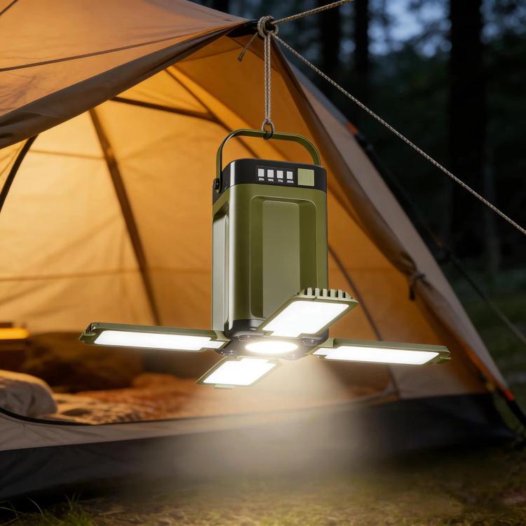 Lampada da campeggio pieghevole LED con gancio