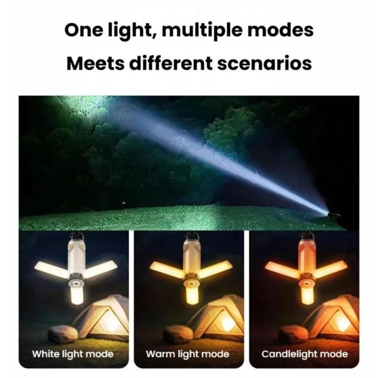 Lampada da campeggio pieghevole LED con gancio