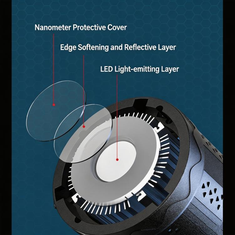 DENGWEI DW100D Luce video a LED COB da 100W, emissione continua bilanciata, lampada da studio., EU Plug, US Plug, UK Plug