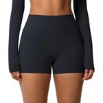 Pantaloncini fitness yoga vita alta con interno spazzolato