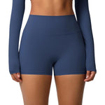 Pantaloncini fitness yoga vita alta con interno spazzolato