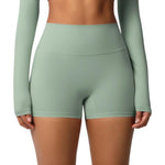 Pantaloncini fitness yoga vita alta con interno spazzolato