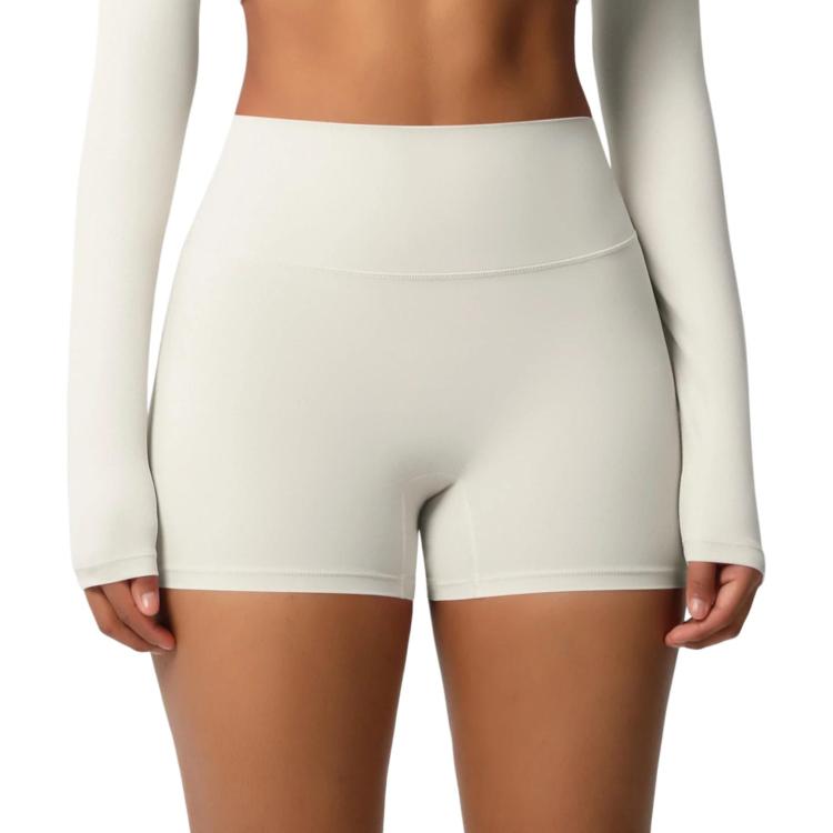 Pantaloncini fitness yoga vita alta con interno spazzolato