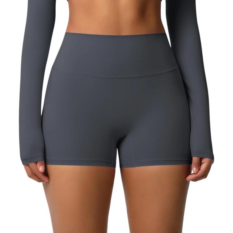 Pantaloncini fitness yoga vita alta con interno spazzolato