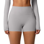 Pantaloncini fitness yoga vita alta con interno spazzolato