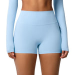 Pantaloncini fitness yoga vita alta con interno spazzolato