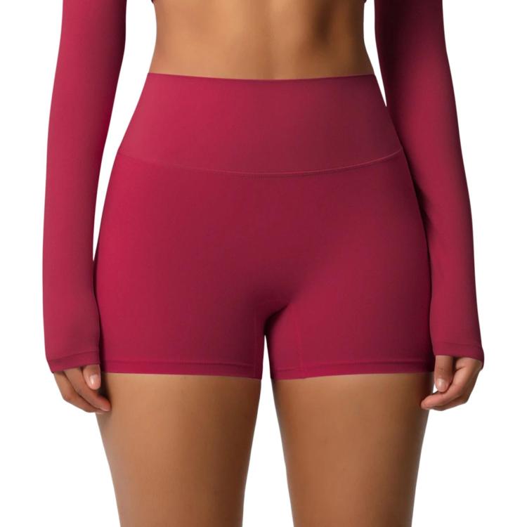 Pantaloncini fitness yoga vita alta con interno spazzolato