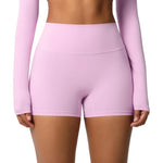 Pantaloncini fitness yoga vita alta con interno spazzolato