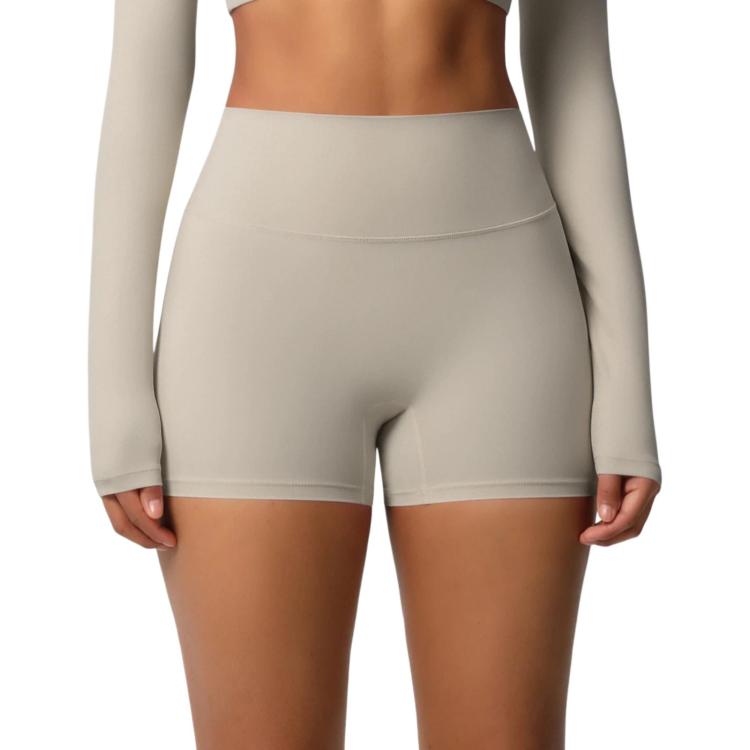Pantaloncini fitness yoga vita alta con interno spazzolato