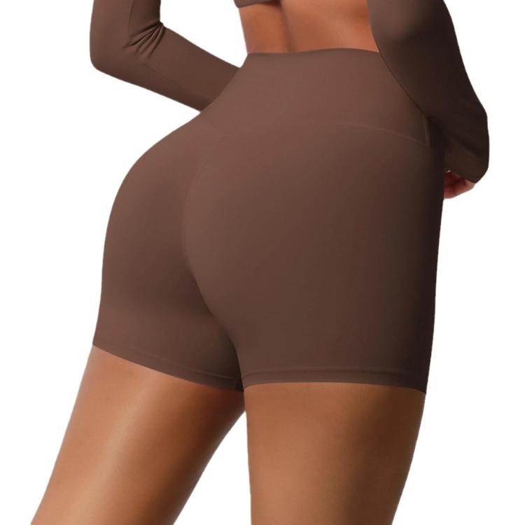 Pantaloncini fitness yoga vita alta con interno spazzolato