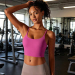 Reggiseno sportivo in nylon con coppe semi-fisse S M