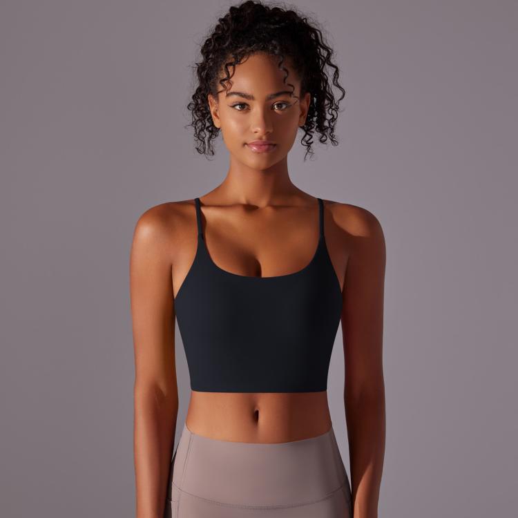 Reggiseno sportivo in nylon con coppe semi-fisse S M